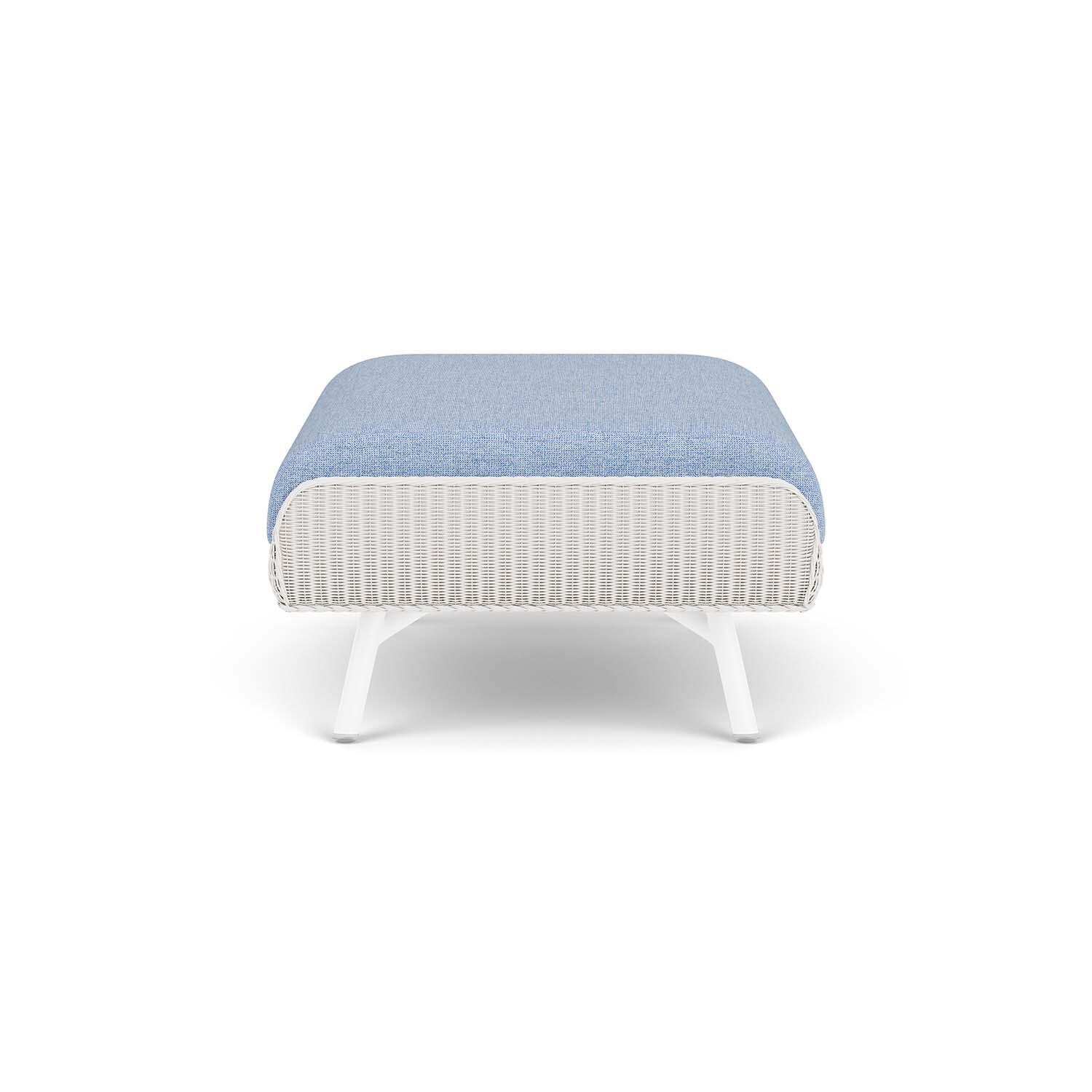 Lloyd Flanders Essence Ottoman W/Demo Skyway Fabric - White Finish - Side thumbnail