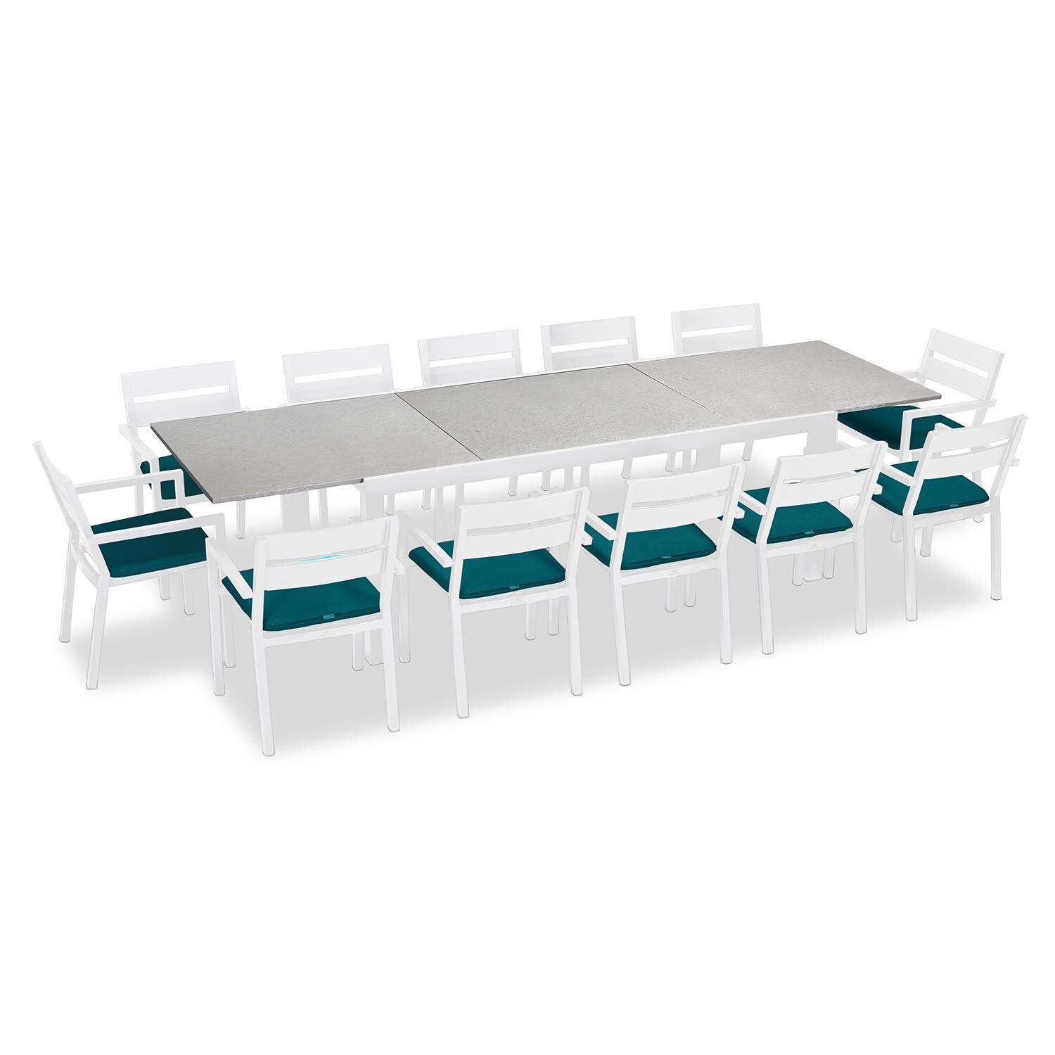 Calm Bay 13 Pc Extendable Dining Set in White/Spectrum Peacock by Lakeview - White Background thumbnail
