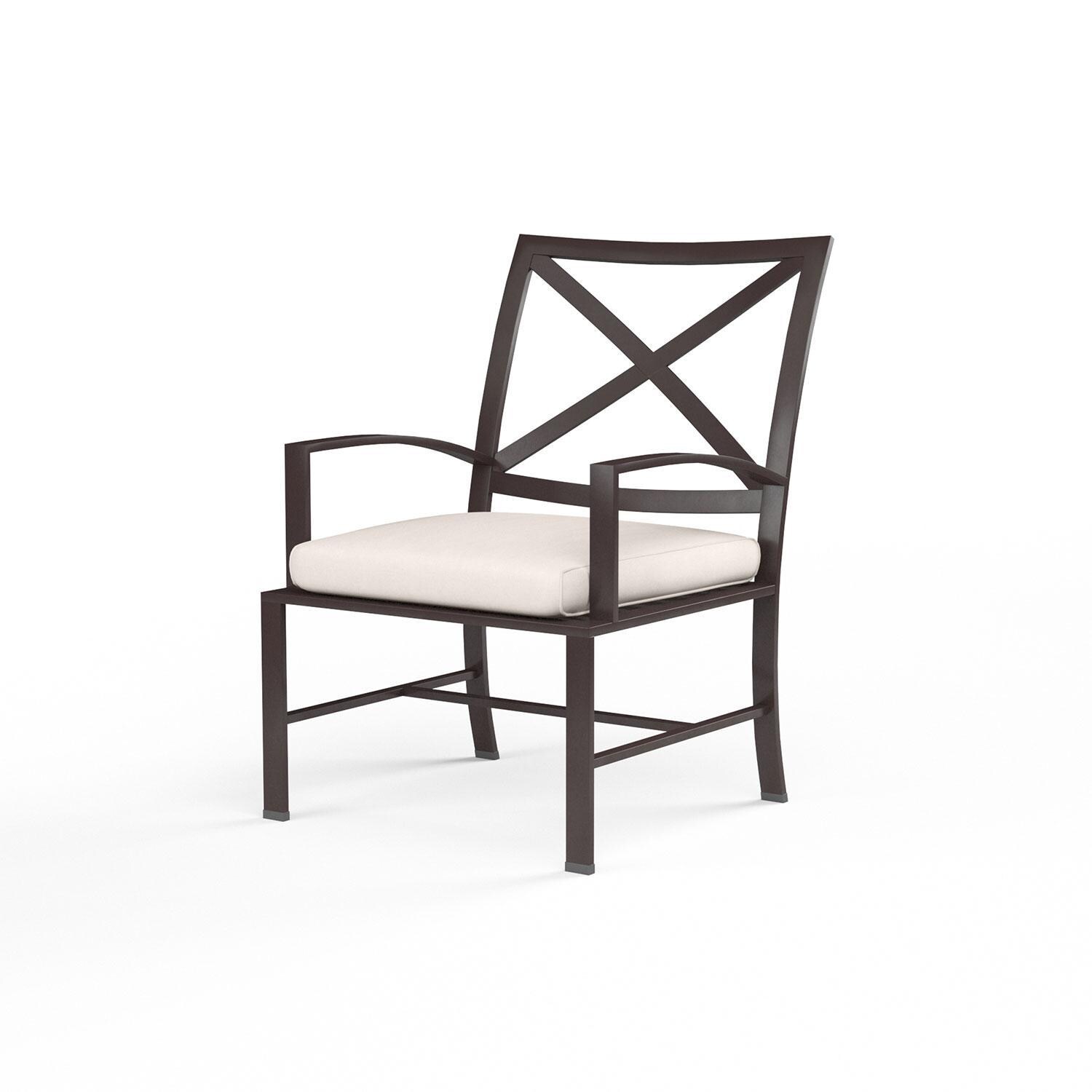 La Jolla Aluminum Patio Dining Chair in Canvas Natural w/ Self Welt By Sunset West