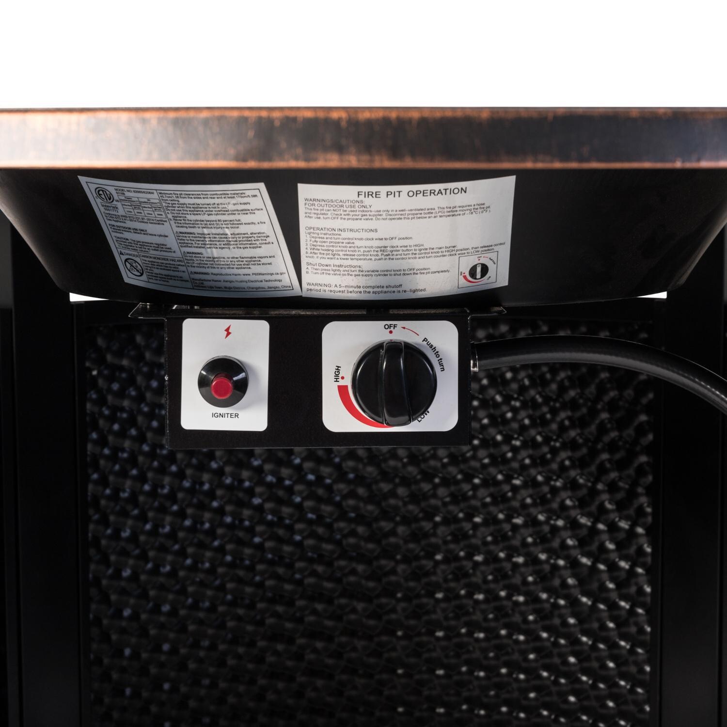 Ultimate Patio 62360-NG La flore 44-Inch Round Aluminum Natural Gas Fire Pit - Controls thumbnail