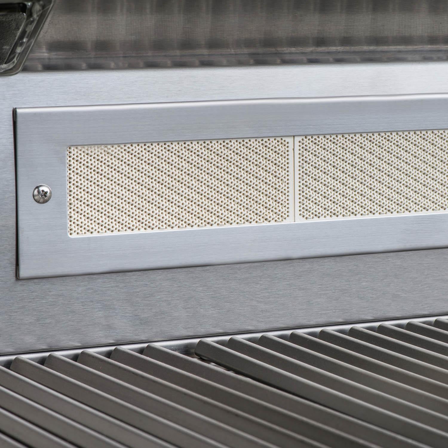 Blaze BLZ-4LTE2-LP Premium LTE 32-Inch 4-Burner Built-In Propane Grill - Rear Rotisserie Burner Closeup thumbnail