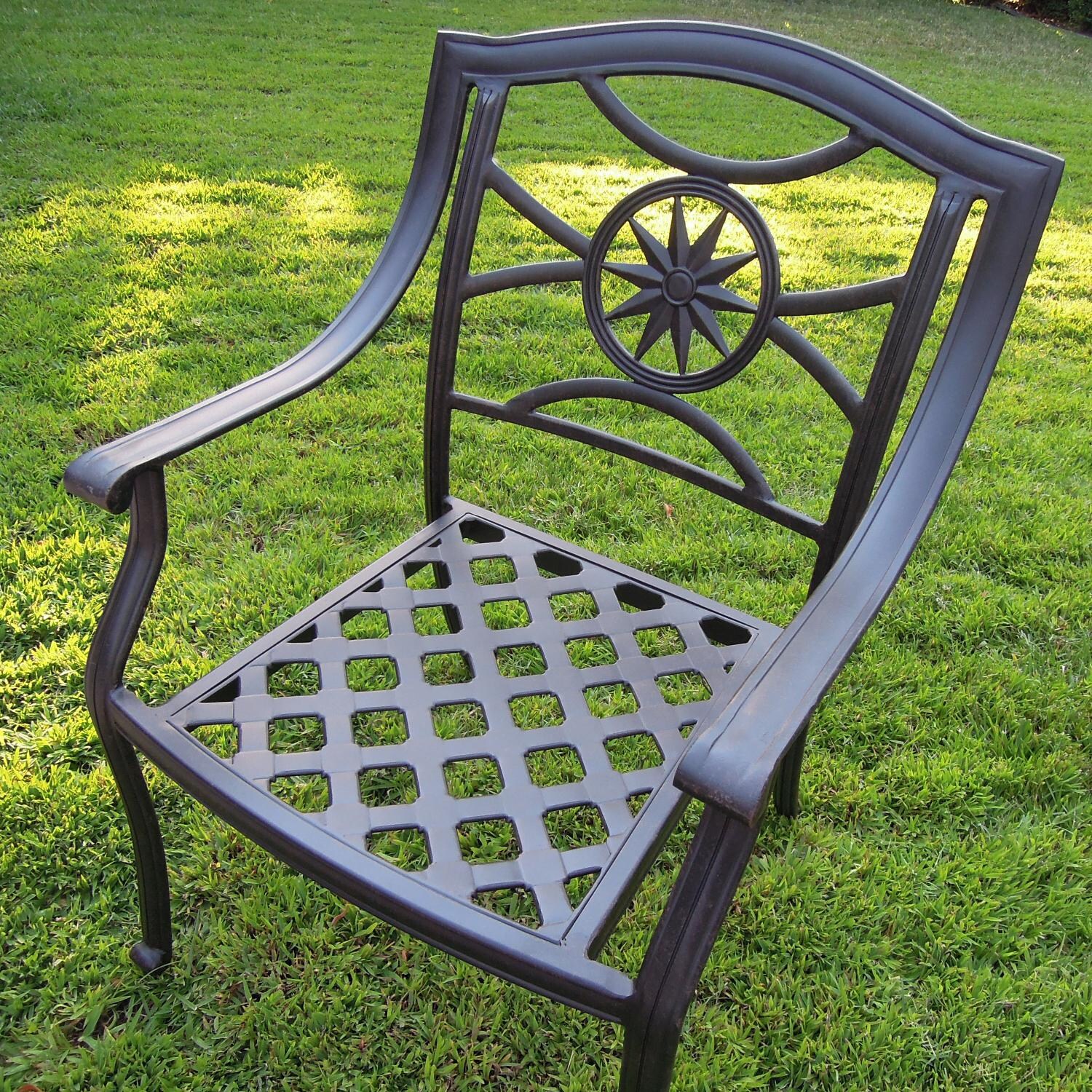 Ten Star Cast Aluminum Patio Dining Chair W/ Sesame Cushion By Darlee - Frame thumbnail