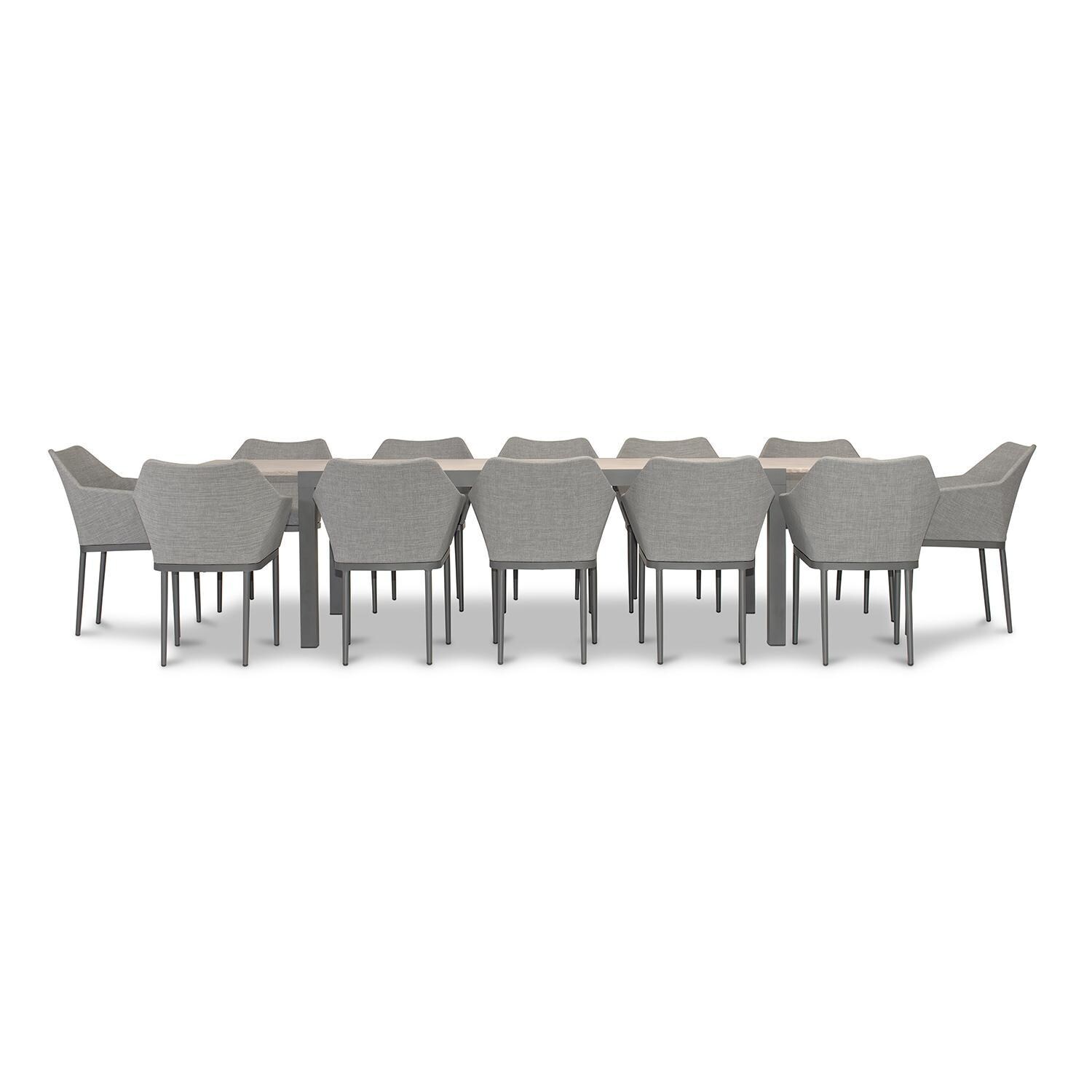 Starlook Bay 13 Pc Extendable Dining Set in Slate/Barnwood by Lakeview - White Background thumbnail