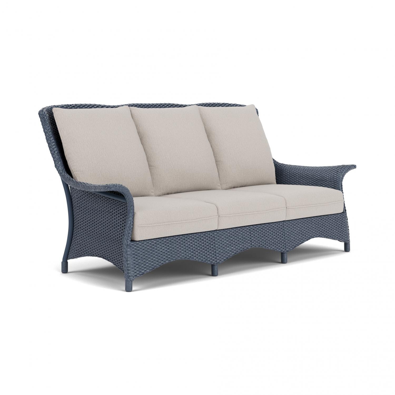Lloyd Flanders Mandalay Sofa In Denim Blue Finish With Remy Cloud Fabric - Angled thumbnail