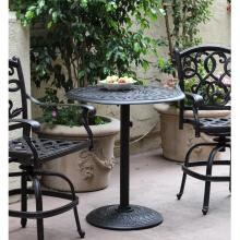Darlee Santa Monica 3 Piece Cast Aluminum Counter Height Patio Bar Set With Swivel Bar Stools image