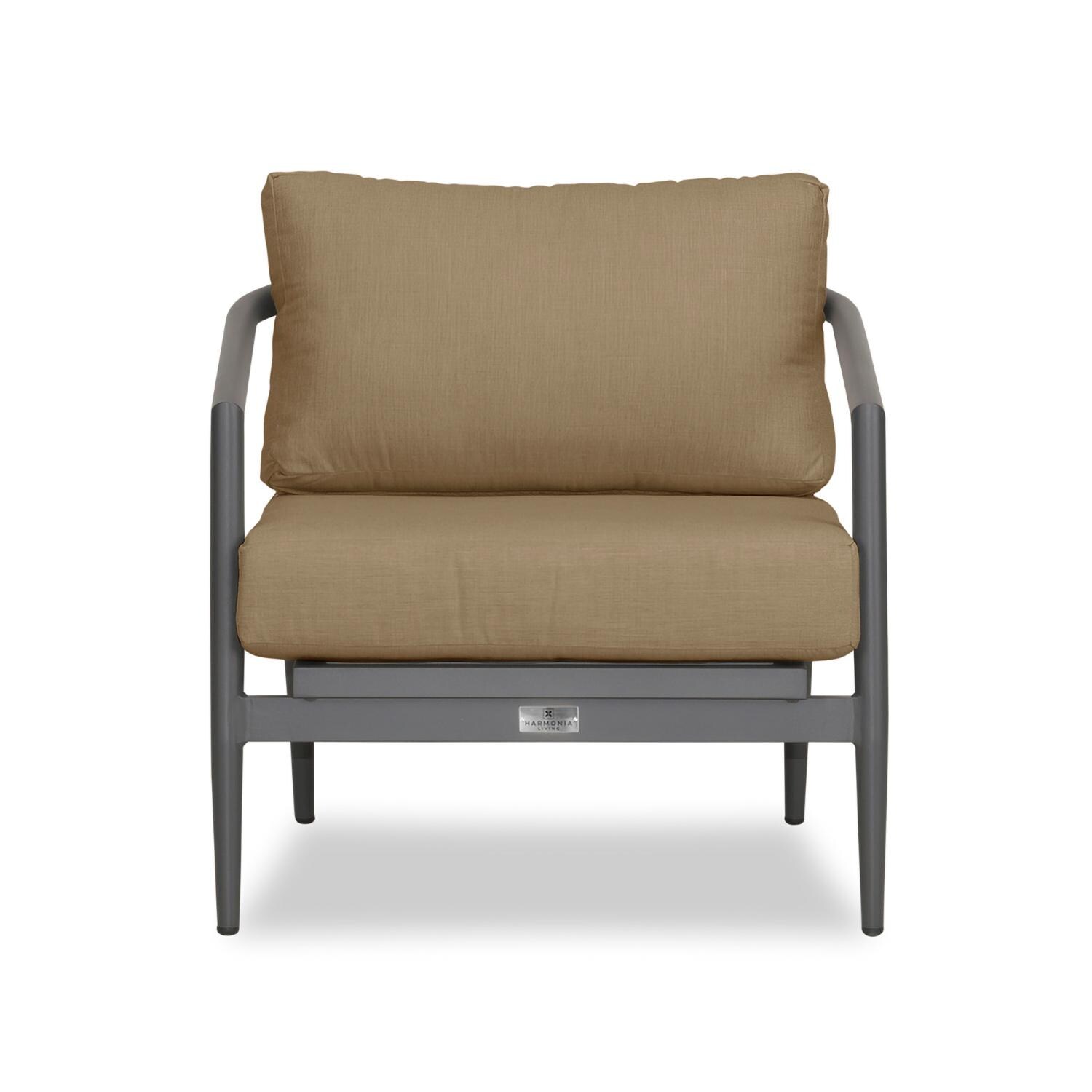 Lakeview Midnight Cove 3 Pc Aluminum Sofa Seating Set in Slate/Pebble Gray/Heather Beige - Club Chair - White Background thumbnail