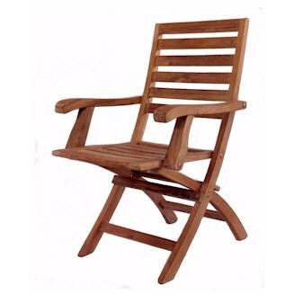 Anderson Teak Andrew Teak Folding Patio Dining Arm Chair  thumbnail