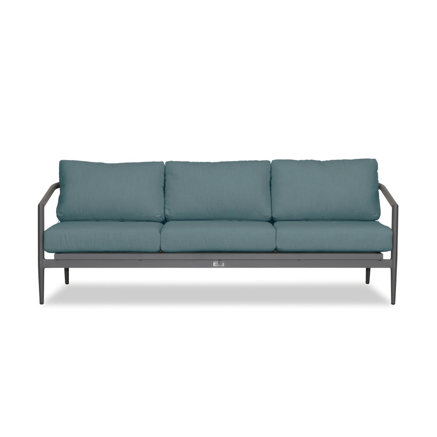 Lakeview Midnight Cove 4 Pc Aluminum Sofa Seating Set in Slate/Pebble Gray/Cast Lagoon - Sofa - White Background thumbnail