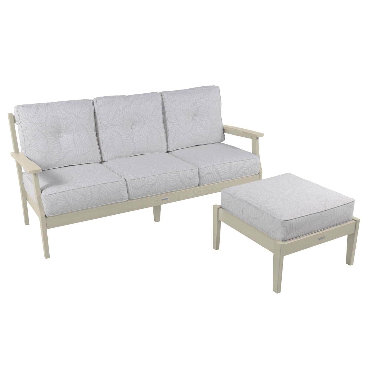 Blushing Bay 2 Pc Recycled Plastic Seating Set in Lively Parchment/Whitewash by Lakeview Outdoor Designs - White Background thumbnail