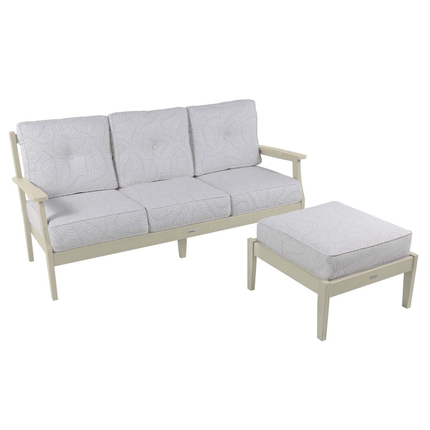 Blushing Bay 2 Pc Recycled Plastic Seating Set in Lively Parchment/Whitewash by Lakeview Outdoor Designs - White Background thumbnail