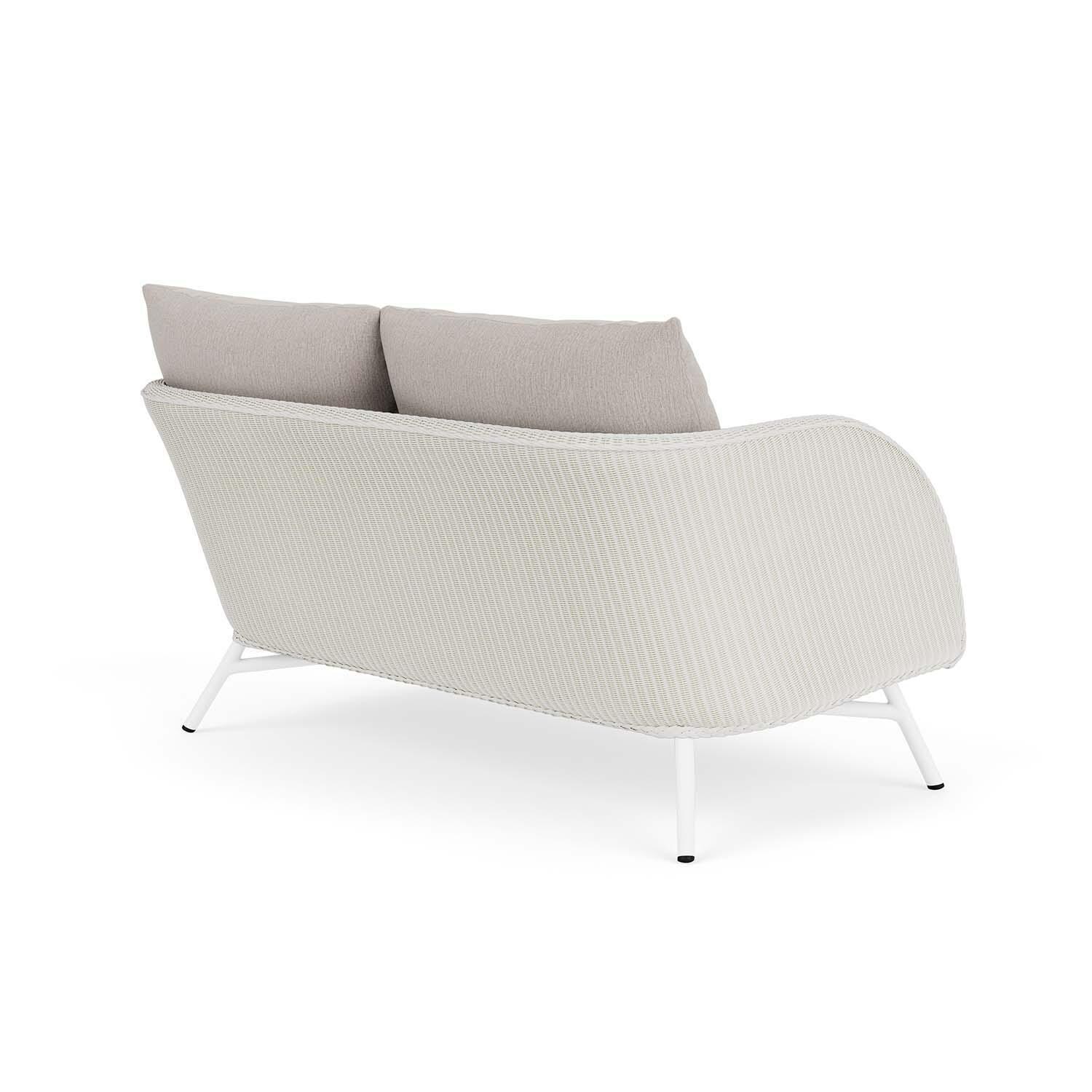 Lloyd Flanders Essence Loveseat W/Remy Cloud Fabric - Matte White Finish - Back Right thumbnail