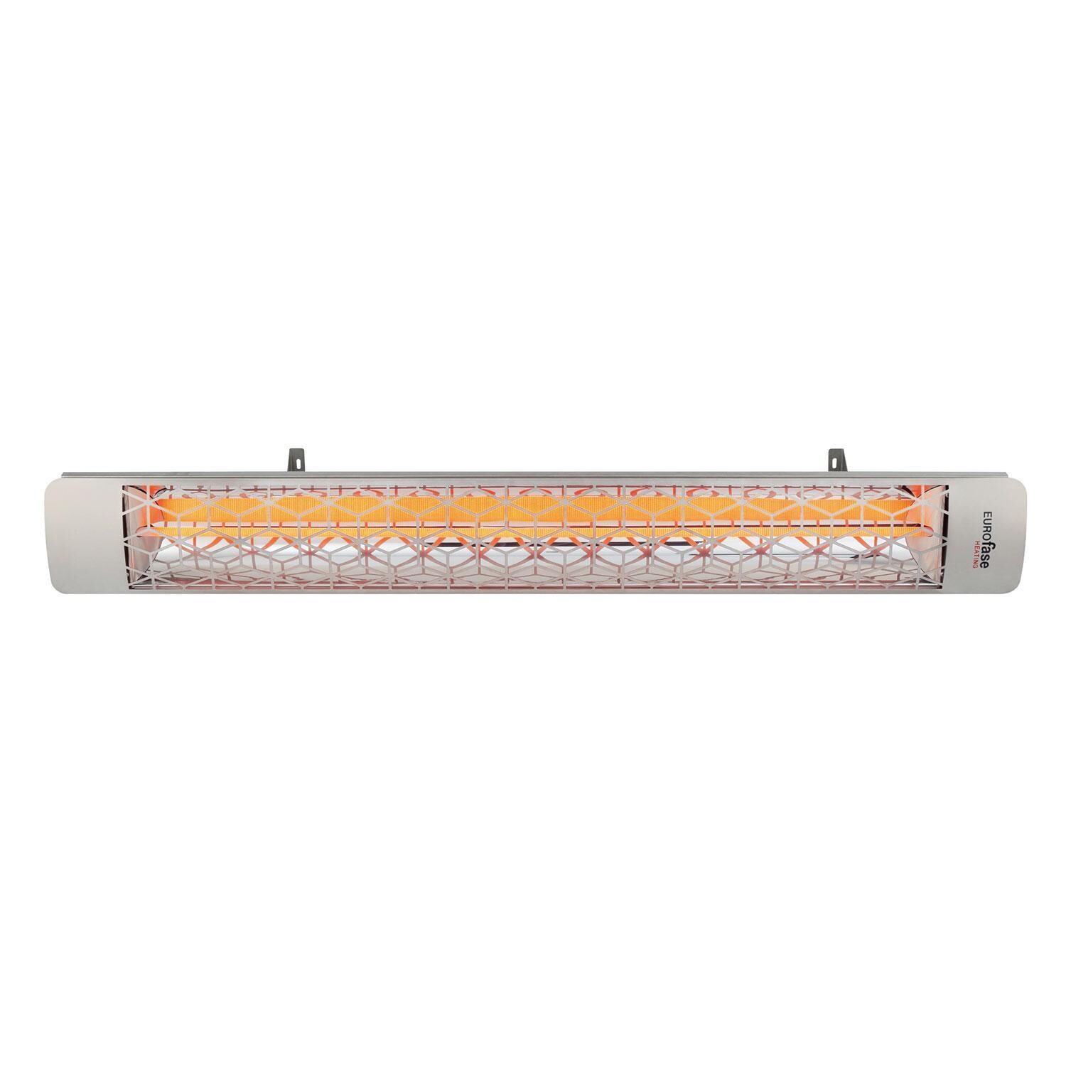 Eurofase EF30480S6 Stella Series 61 Inch 3000 Watt Single Element Marine Grade 480V Electric Patio Heater in Stainless Steel - Tilted Down - Front View - White Background thumbnail
