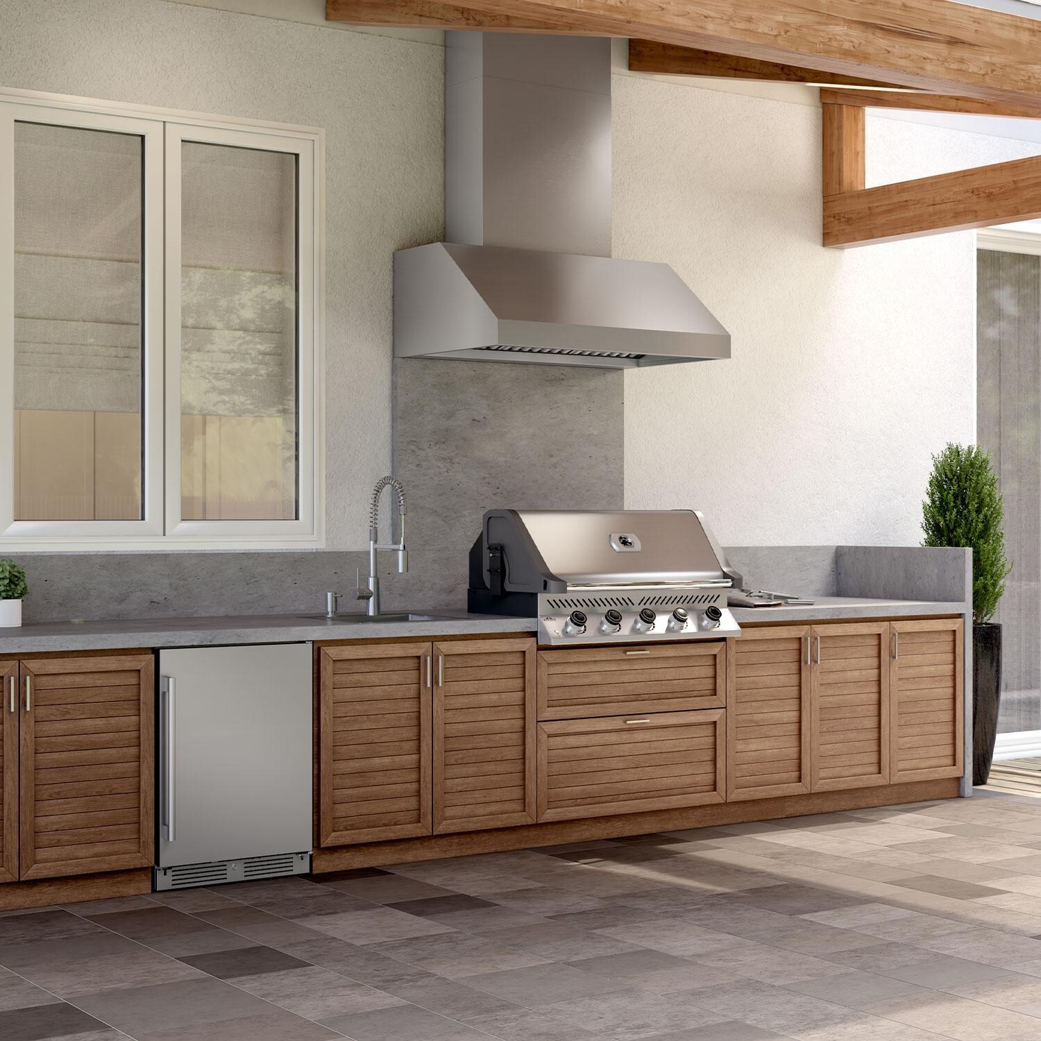 Zephyr AK7848CS 48-Inch Cypress Outdoor Wall Hood - Overhead Jacket Inserted - Lifestyle thumbnail