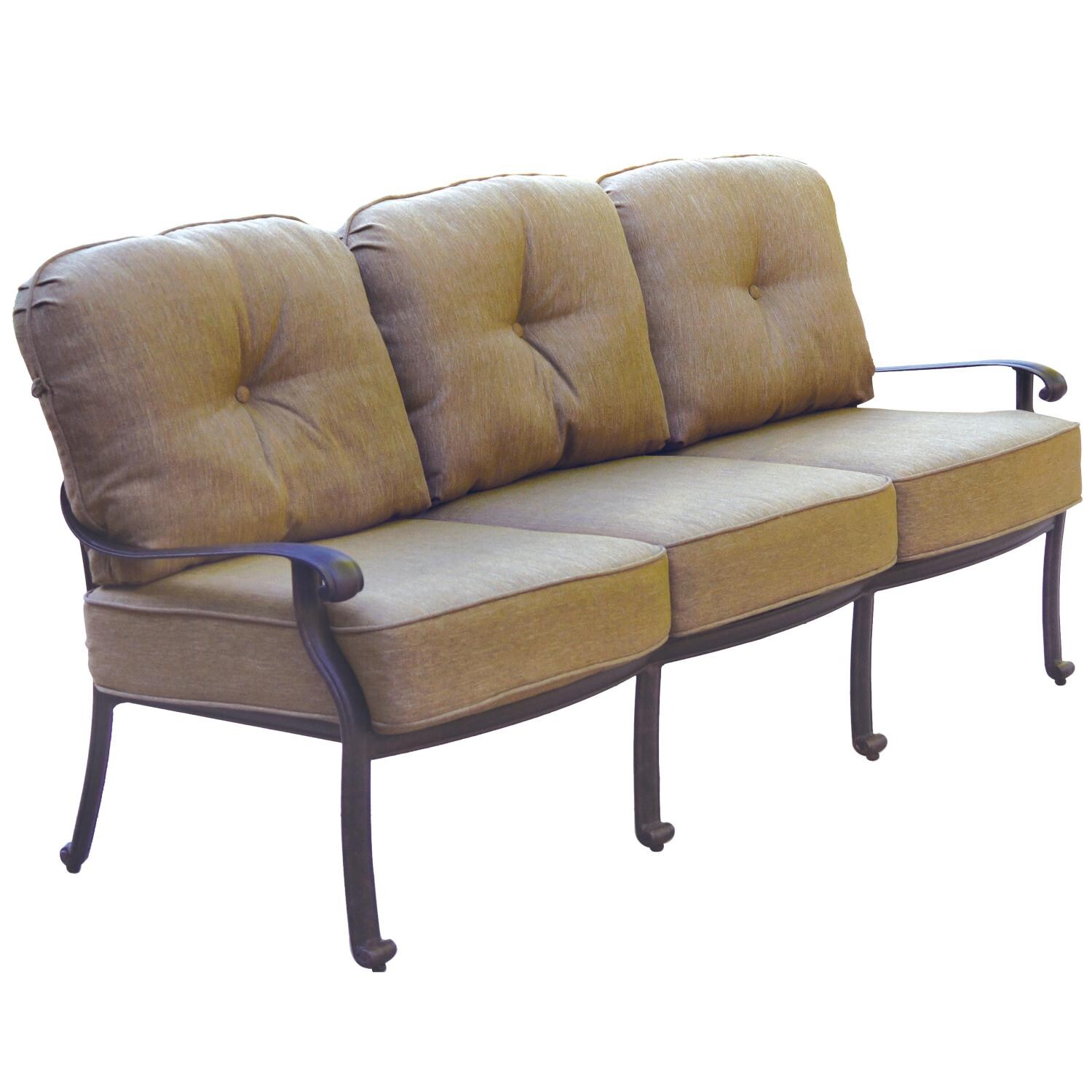 Darlee DL708-6PCS-35QB Elisabeth Cast Aluminum Patio Sofa - W/ Sesame Polyester Cushions thumbnail