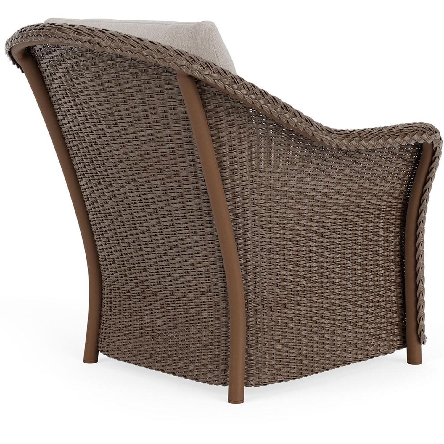 Lloyd Flanders Weekend Retreat Lounge Chair in Bark Finish W/ Remy Cloud Fabric - Back Right thumbnail