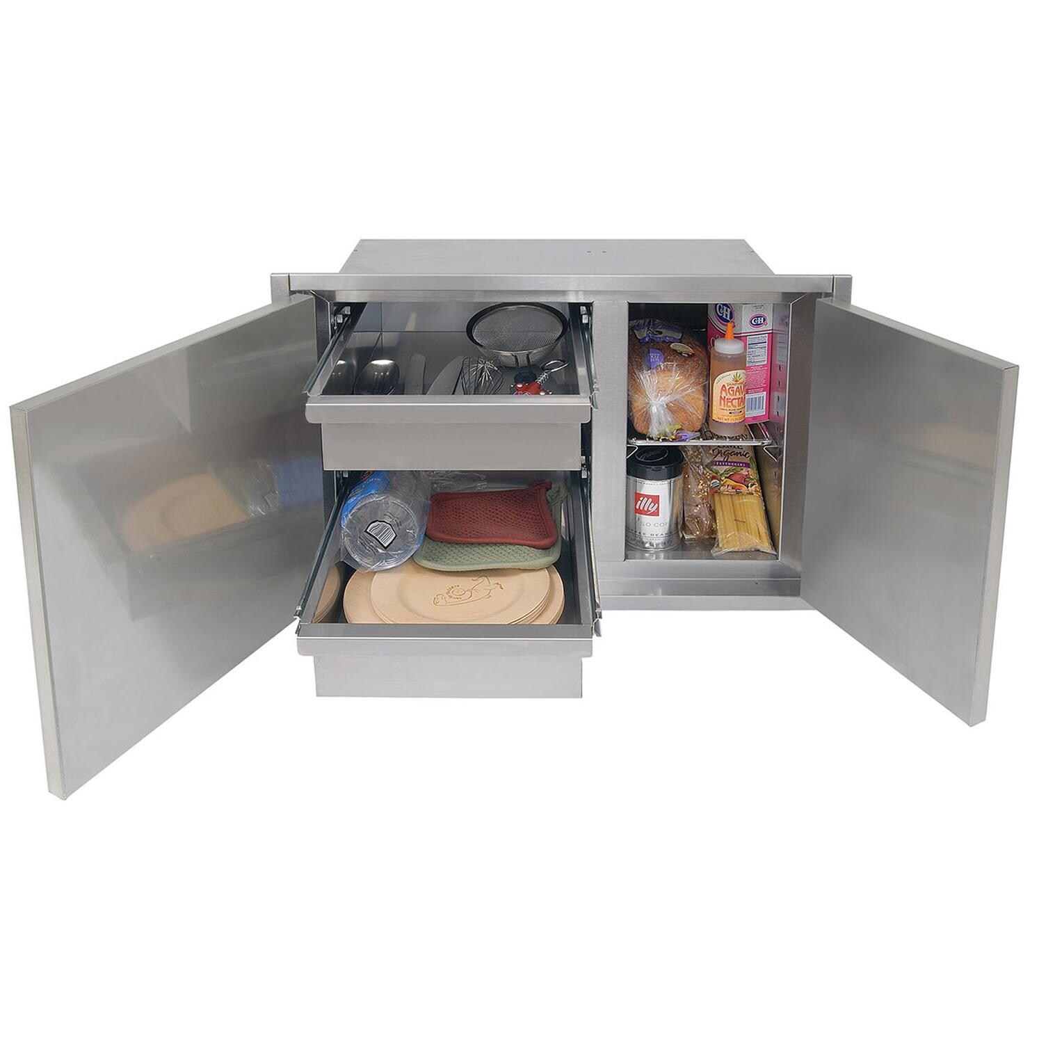 Alfresco 42 X 21-Inch Low Profile Sealed Dry Storage Pantry - Interior View (30-Inch Model Shown) thumbnail