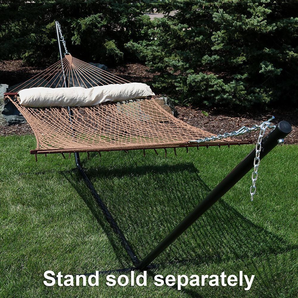 Ultimate Patio Classic Double Rope Hammock w/ Pillow - Brown - Lifestyle thumbnail