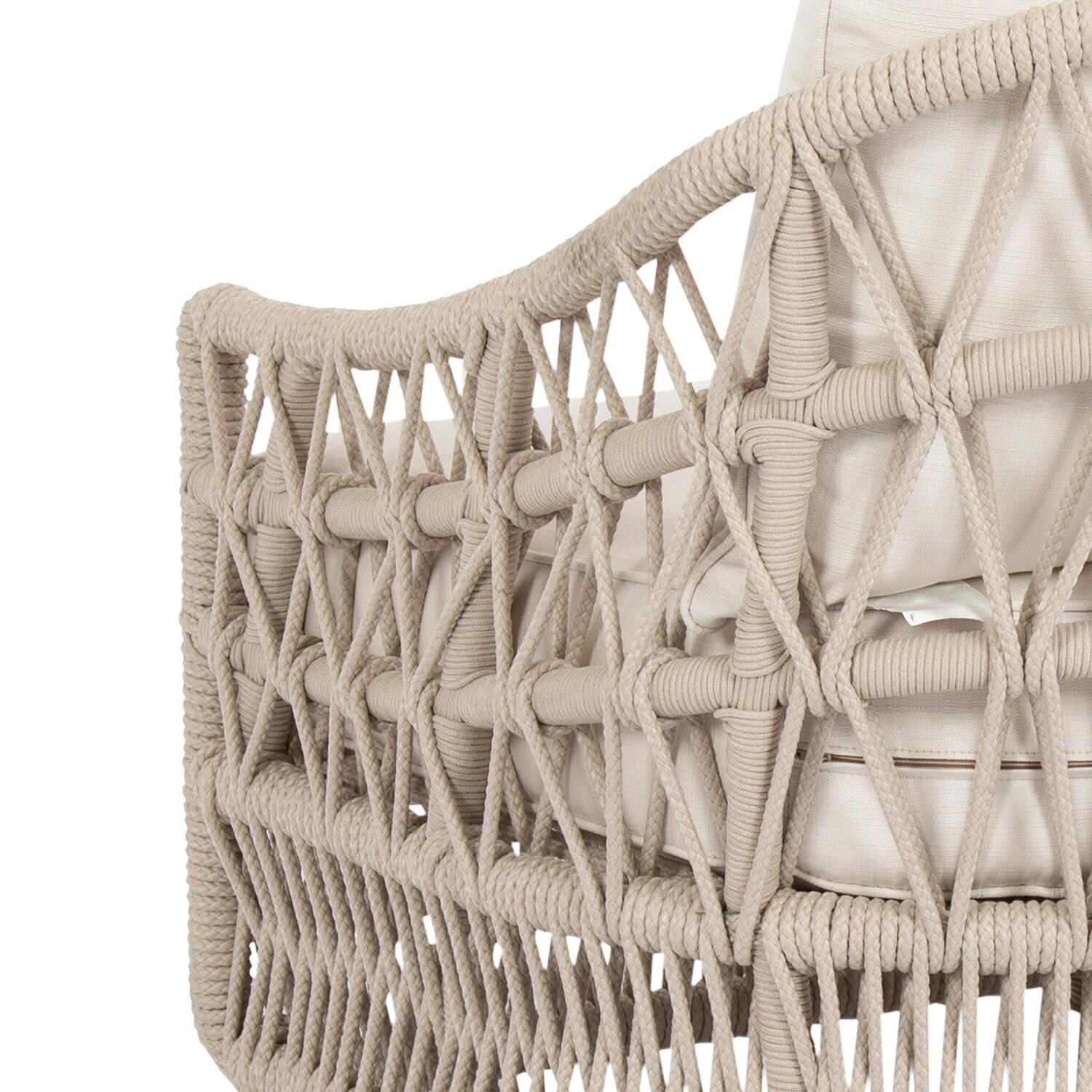 Sunset West - 4301-21-8353 - Dana Olefin Rope Patio Club Chair W/ Sunbrella Linen Canvas Cushions - Back Detail thumbnail