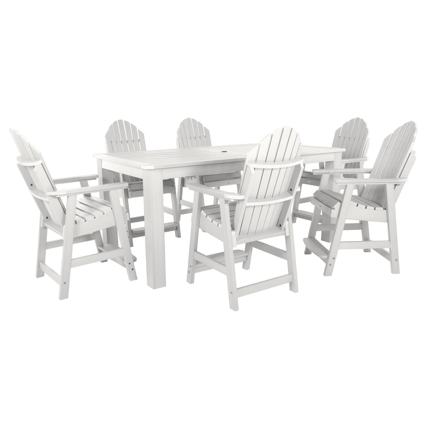 Dream Bay 7 Pc Recycled Plastic Counter Height Dining Set In White By Lakeview - White Background thumbnail