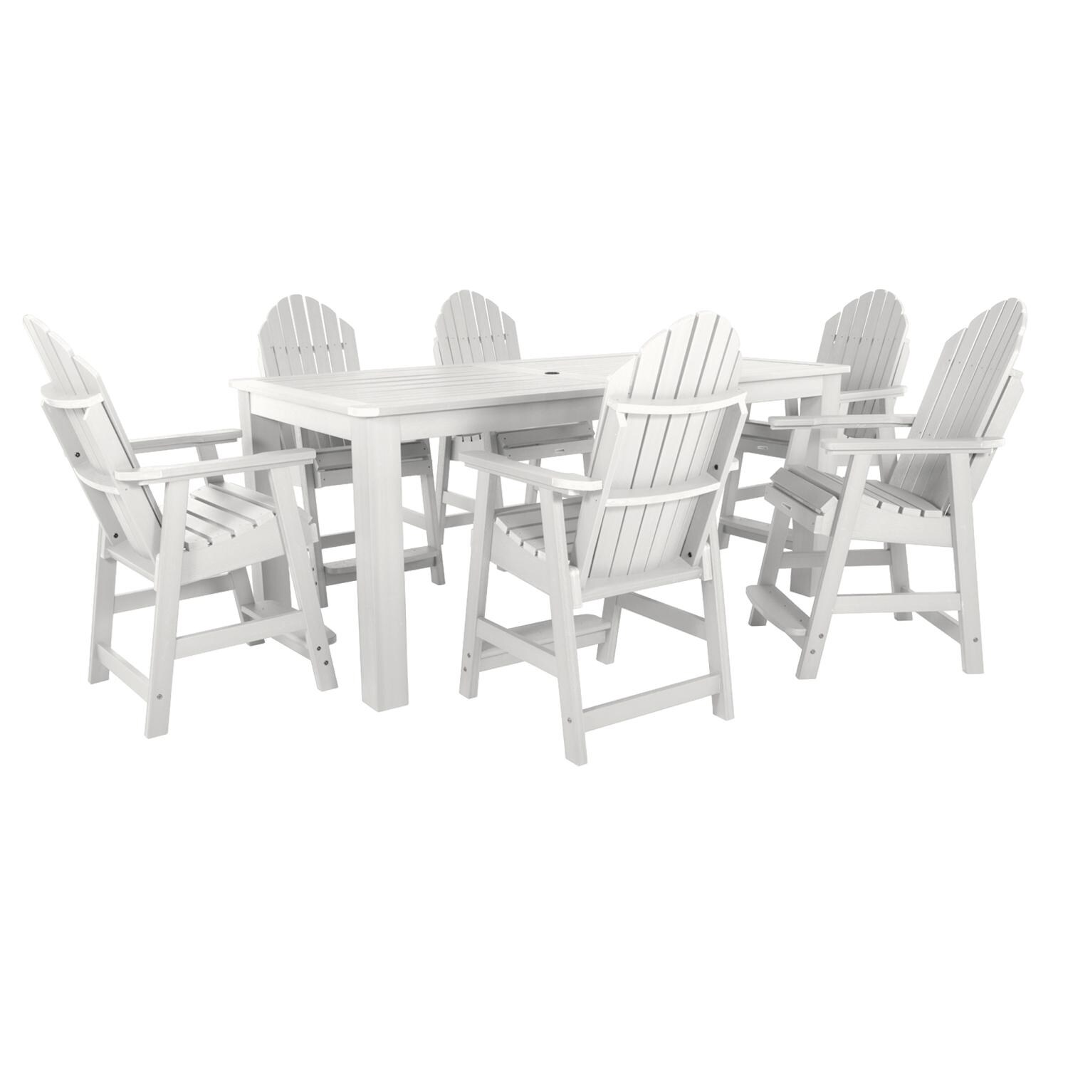 Dream Bay 7 Pc Recycled Plastic Counter Height Dining Set In White By Lakeview - White Background thumbnail