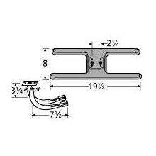Cast Iron H Twin, Centered, 2.25 Inch Offset Burner 21002-77902 image