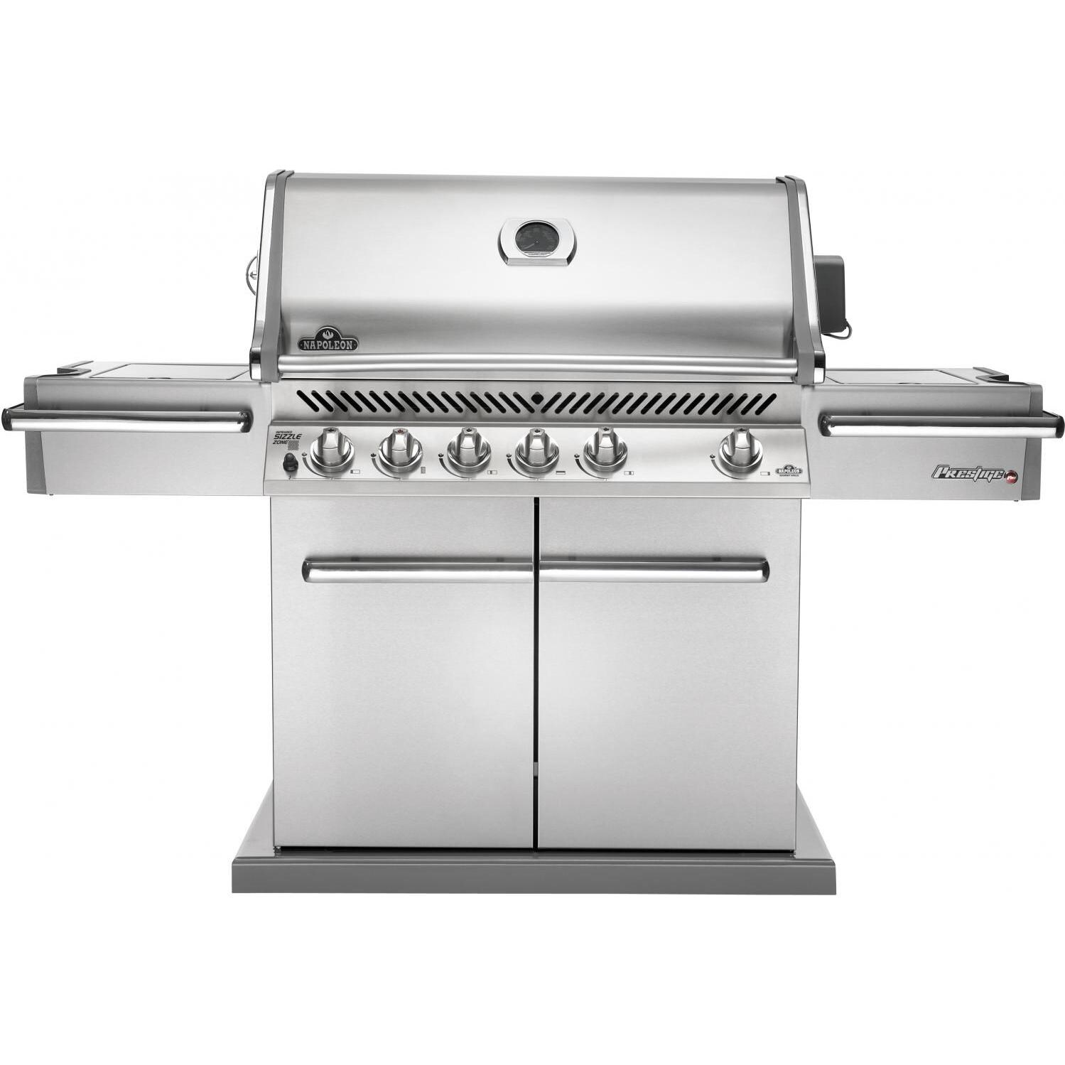 Napoleon Prestige Pro 600 Natural Gas Grill With Rear Infrared Burner And Infrared Side Burner On Cart thumbnail