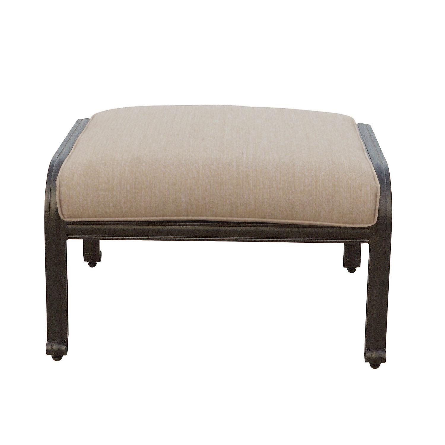 Nassau Cast Aluminum Ottoman in Antique Bronze/Sesame by Darlee