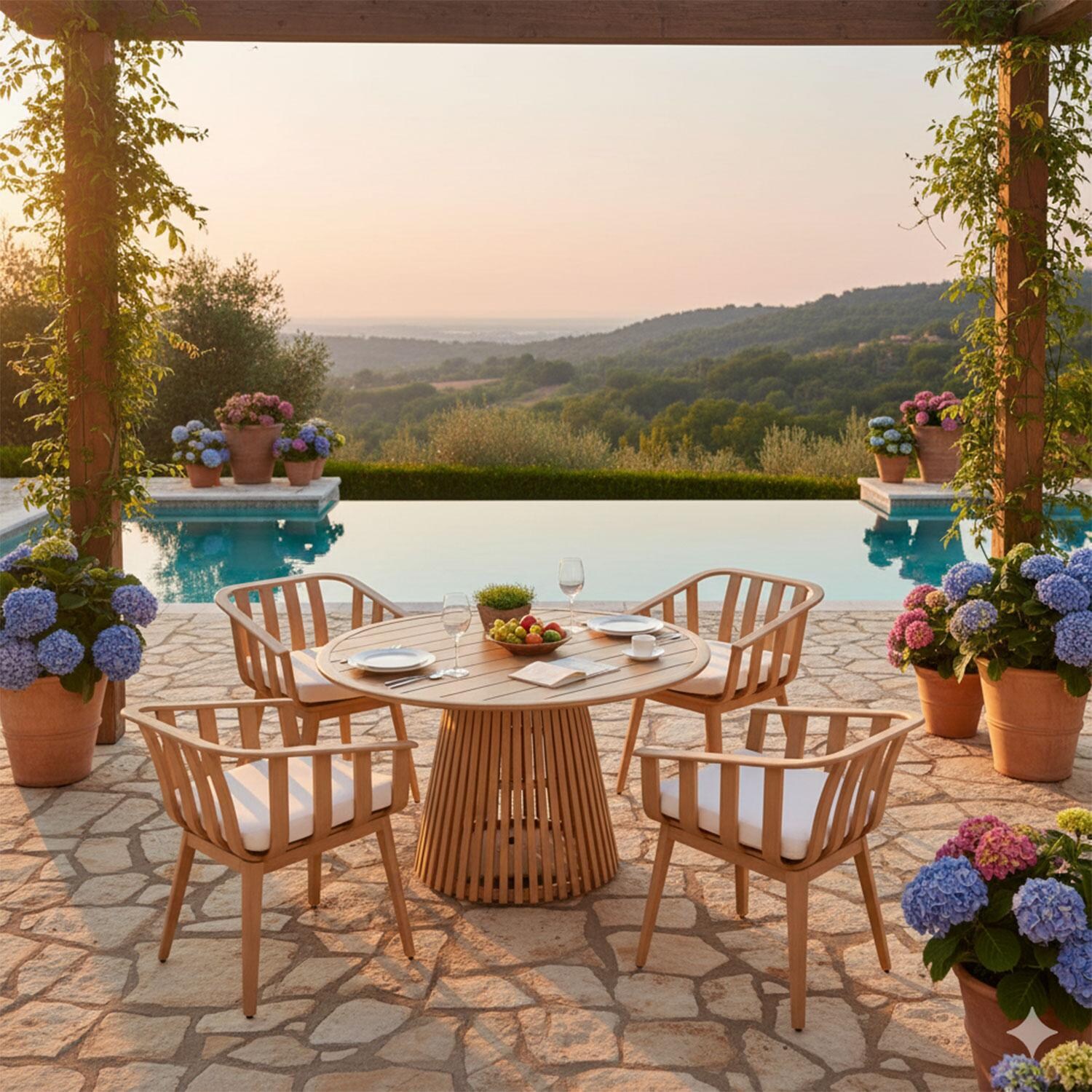 Ranch Pointe 5 Pc Set Aluminum Dining Set By Lakeview Outdoor Designs - Lifestyle thumbnail