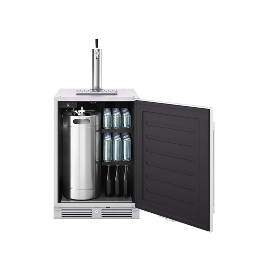 Zephyr PRKB24C01AS-OD 24-Inch Presrv Outdoor Kegerator & Beverage Cooler Single Tap w/ Line Cleaning Kit - Storage Area Shown thumbnail