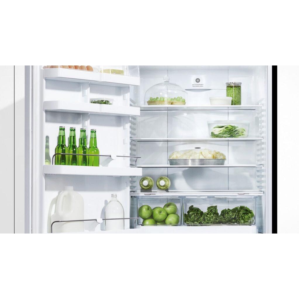 Fisher Paykel Dual 17.6 Cu. Ft. Bottom Freezer Counter Depth Refrigerators W/ Curved Door - Stainless Steel - E522BLX5 & E522BRX5 - Open Door thumbnail