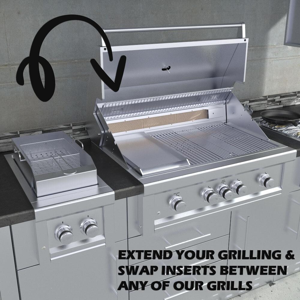 Sunstone SUN13CPRO-NG Ruby Series 13 Inch Natural Gas Companion Pro Burner W/Cooking Grates, Flavorizer Rack, LED Accent Light, & Companion PRO Hood - Outdoor Kitchen thumbnail