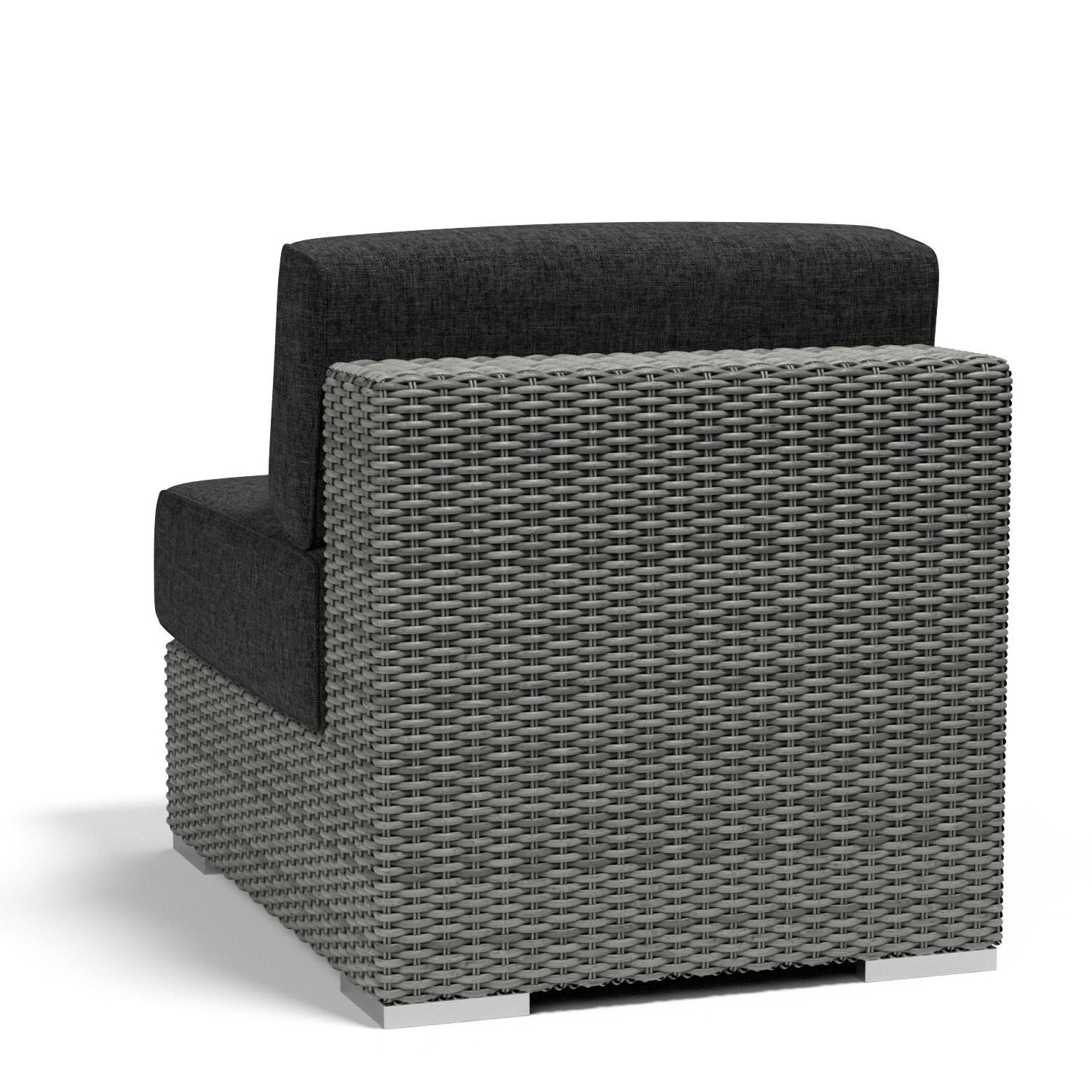 Sunset West - 1802-AC-48085 - Emerald II Resin Wicker Armless Patio Club Chair W/ Sunbrella Spectrum Carbon Cushions - Rear View thumbnail