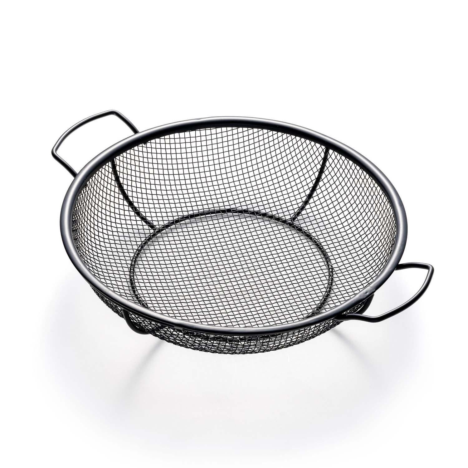 Outset 76519 NS Round Shallow Grill Basket - White Background thumbnail