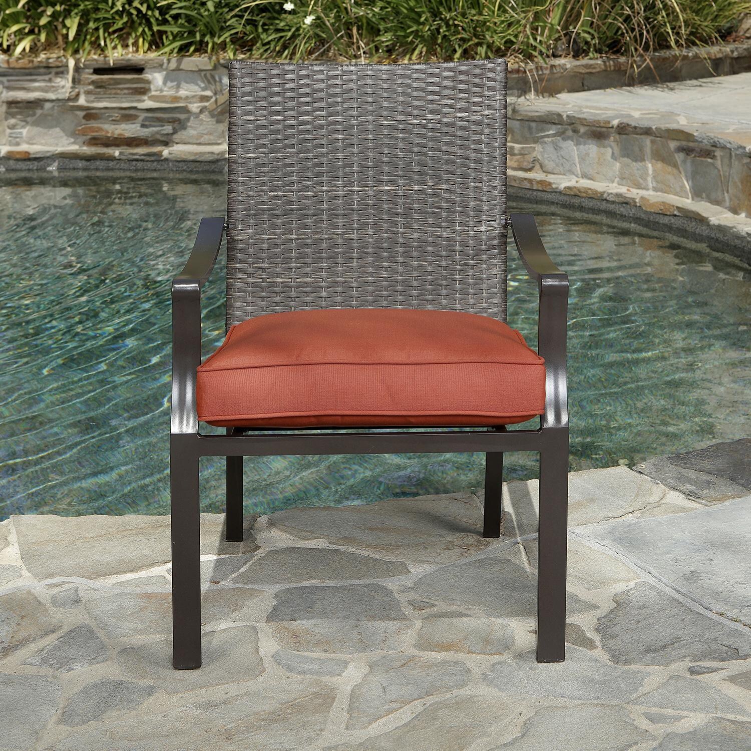 Lakeview Outdoor Designs Brusly 7 Piece Wicker & Aluminum Patio Dining Set - Patio Dining Chair Front thumbnail