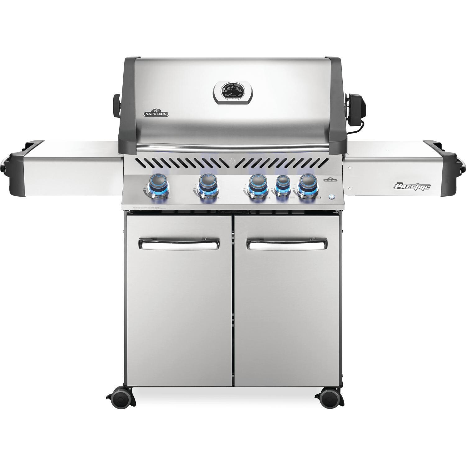 Napoleon Prestige 500 Propane Gas Grill with Infrared Rear Burner and Rotisserie Kit - P500RBPSS-3