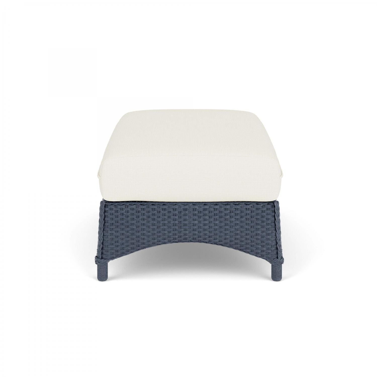 Lloyd Flanders Mandalay Large Ottoman in Denim Blue Finish with Sailcloth Salt Fabric - Side thumbnail