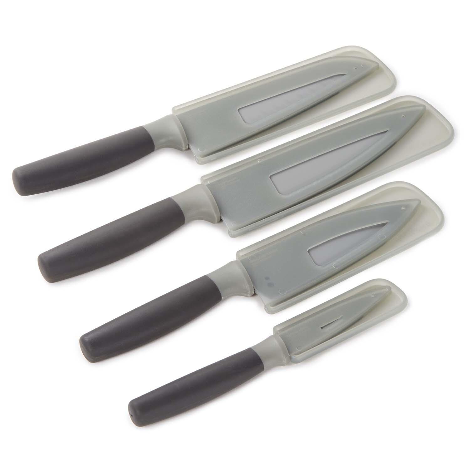 BergHOFF Leo Balance 4 Pc Nonstick Stainless Steel Cutlery Set - Grey - Angled View - White Background thumbnail