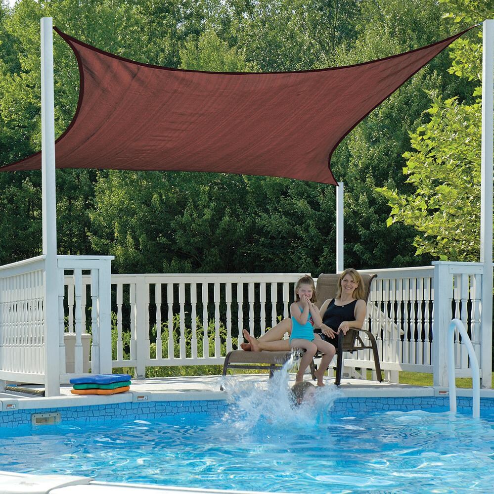 ShadeLogic Sun Shade Sail Heavy Weight 16 Foot Square - Terracotta