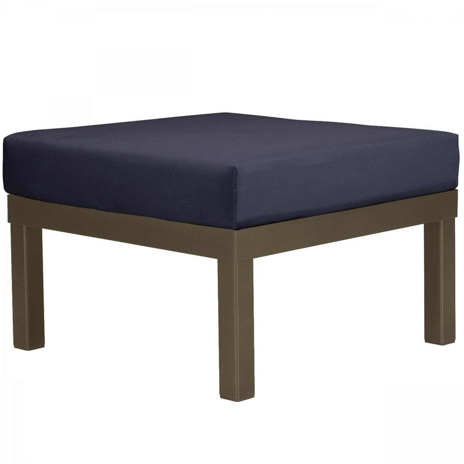 Ashbee Aluminum Ottoman in Textured Beachwood/Indigo by Telescope Casual