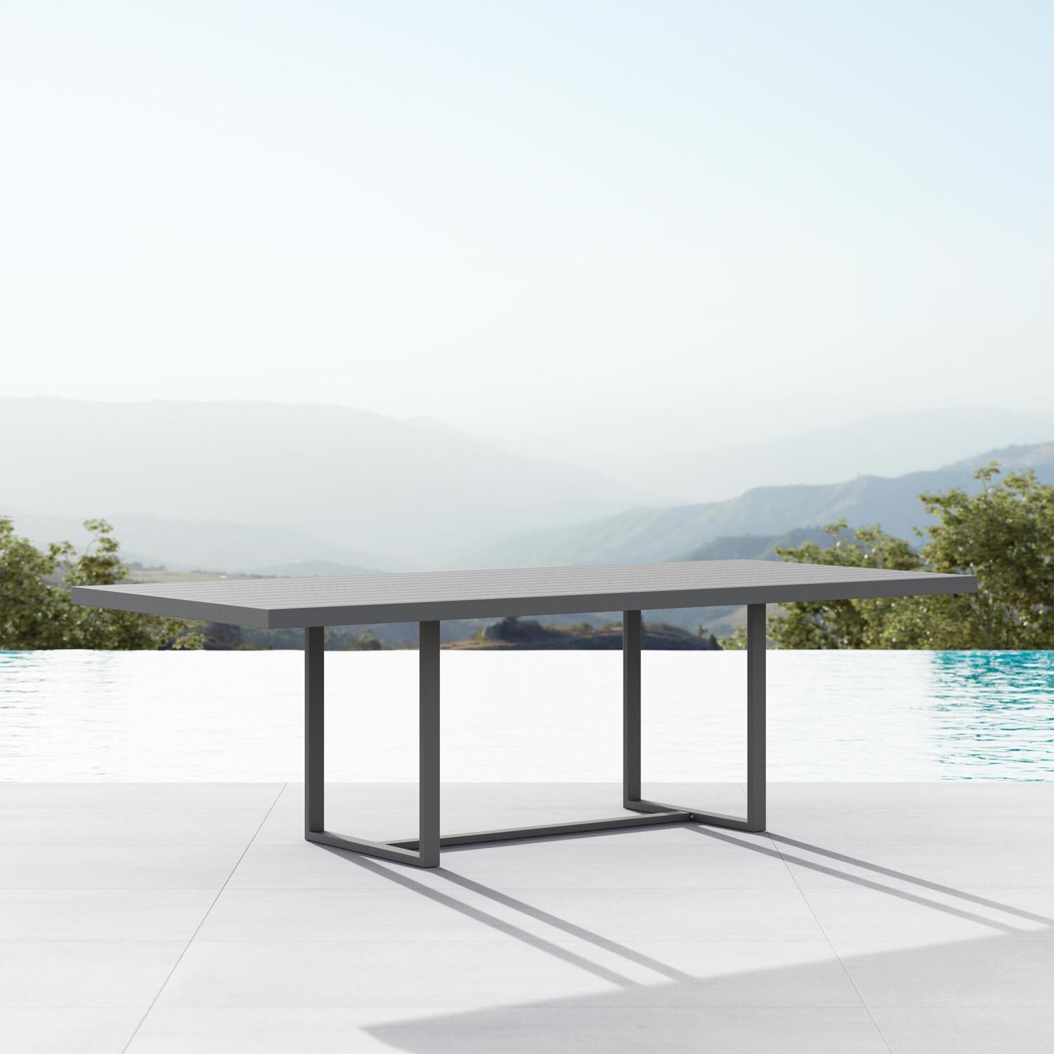 Azzurro Living Pavia 96 Inch Charcoal Aluminum Dining Table - Lifestyle thumbnail