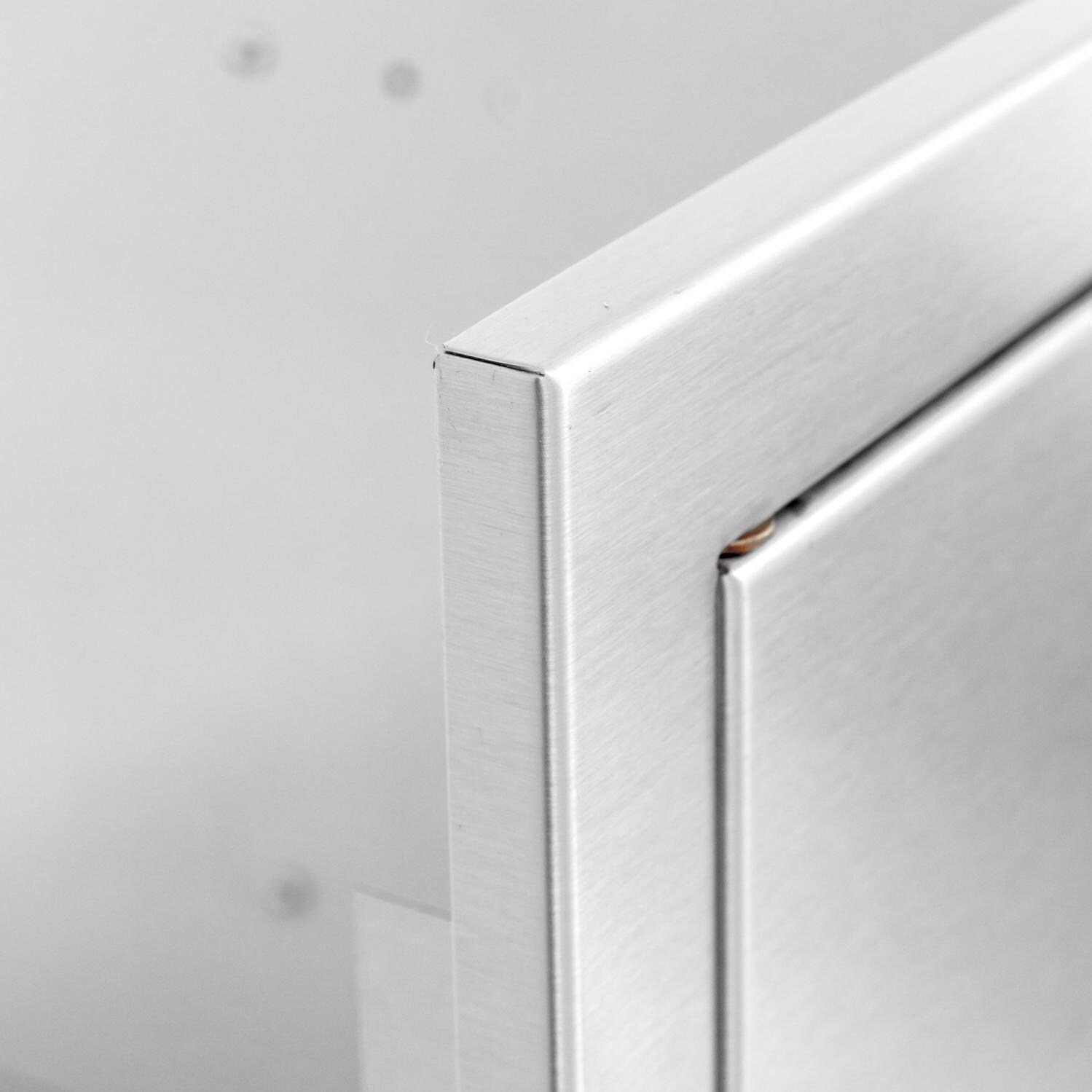 BBQGuys BBQ-260-COMBO30 Signature Series 30-Inch Stainless Steel Left-Hinged Access Door & Double Door Combo - Door Corner thumbnail