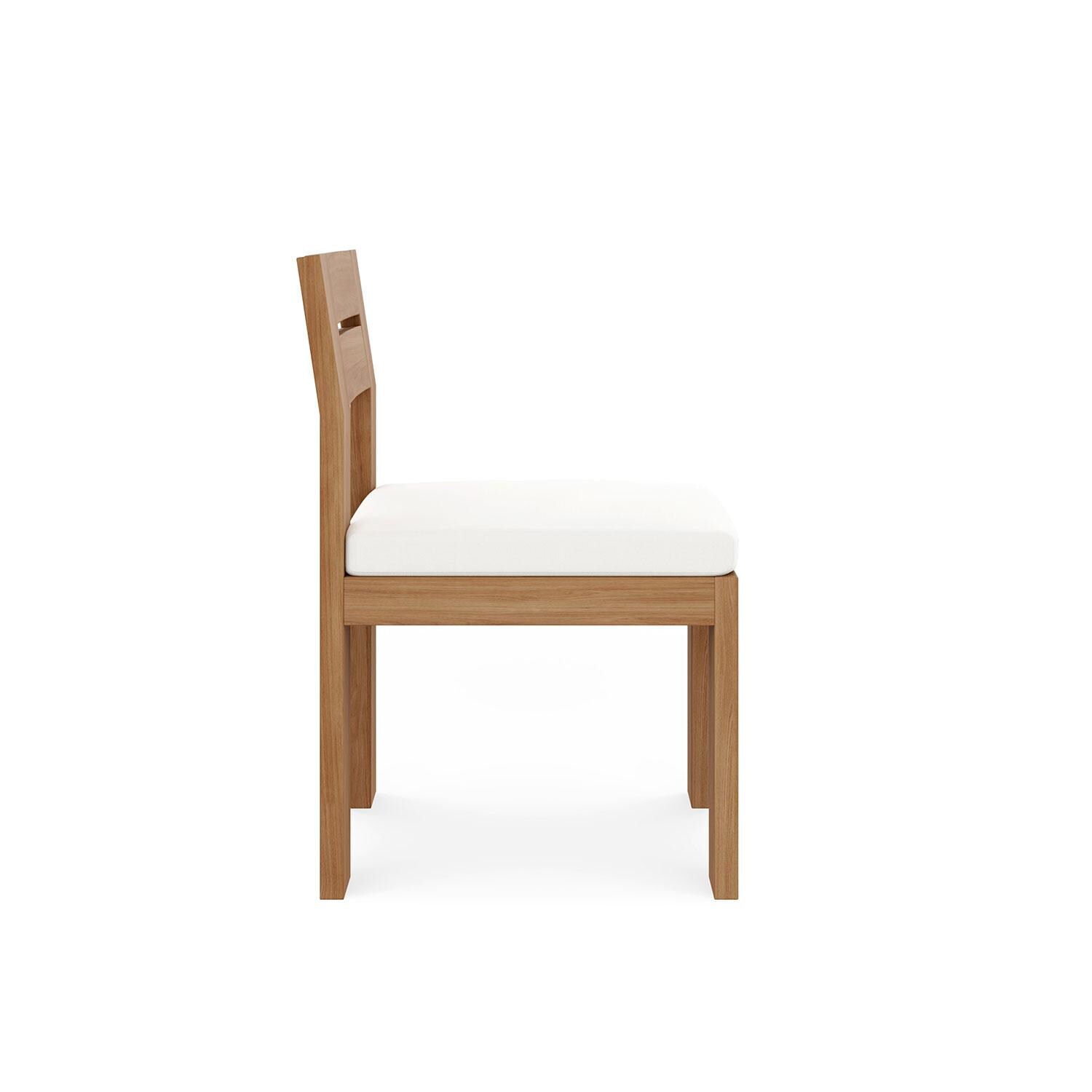 Bellawood Teak Dining Side Chair in Natural by Lakeview Outdoor Designs - Side View - White Background thumbnail