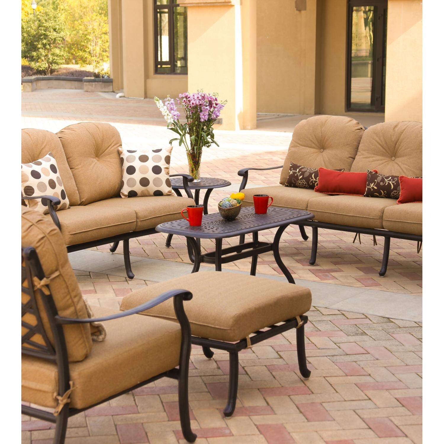Darlee Sedona 6 Piece Cast Aluminum Patio Deep Seating Set