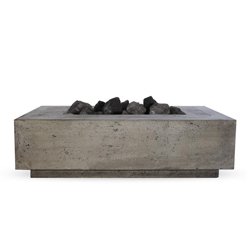 Prism Hardscapes Tavola 1 58-Inch Natural Gas Rectangular Fire Pit Table - Pewter - SCPH-405-4NG - With Lava Rocks thumbnail