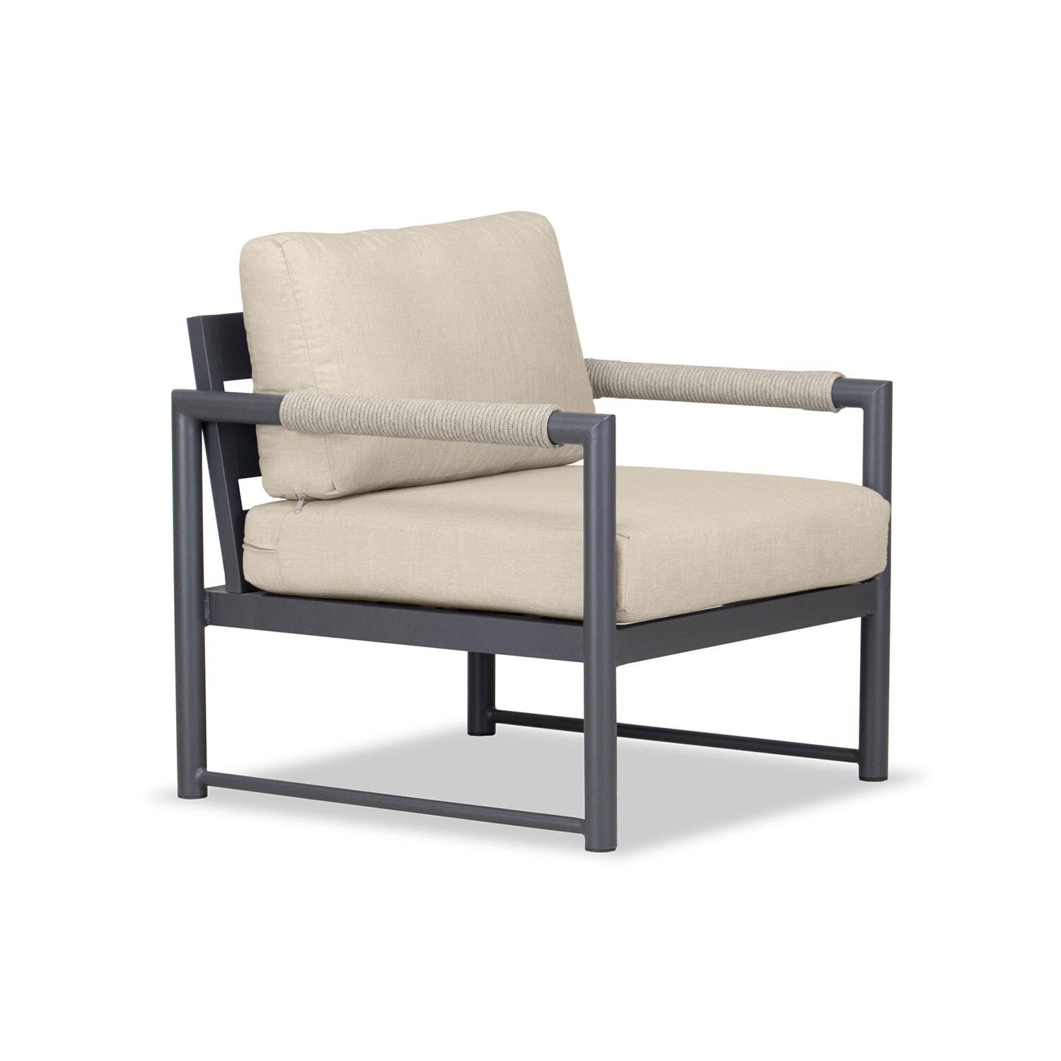 Lakeview AVEBAY-SL-PG-CC-CF Avenue Bay Slate/Pebble Gray Club Chair - Canvas Flax - Angled - White Background thumbnail