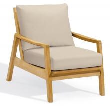Siena Natural Shorea Patio Club Chair W/ Camel Cushions By Oxford Garden image