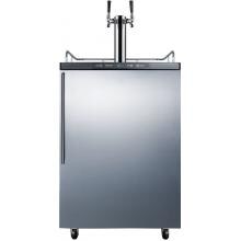 Summit 24-Inch 5.6 Cu. Ft. Freestanding Double Tap Beer Dispenser / Kegerator With Professional Handle - Stainless Steel / Black Cabinet - SBC635MSSHVTWIN image