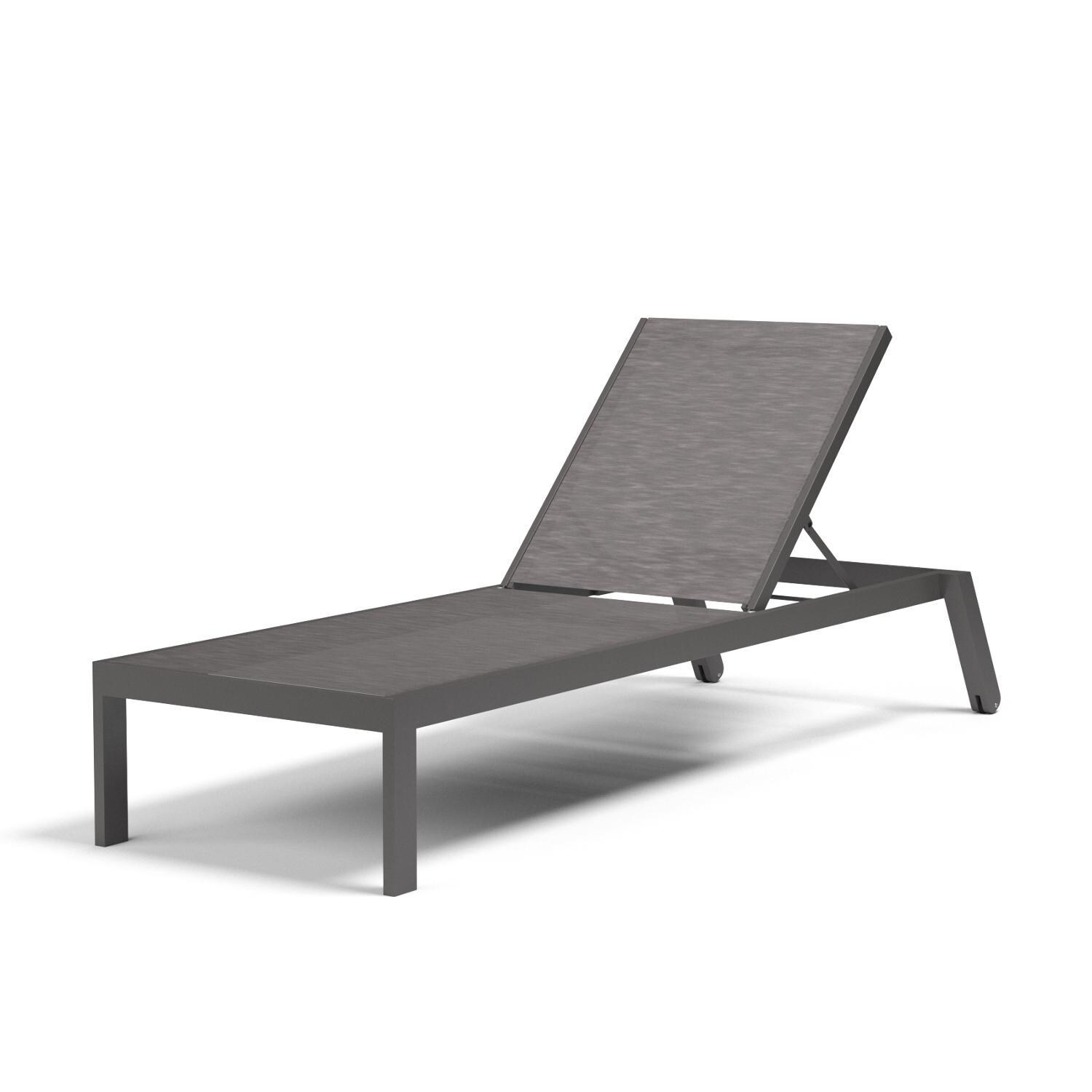 Sunset West - 1201-9 - Vegas Aluminum Stackable Patio Sling Chaise Lounge W/ Textilene Graphite Sling thumbnail