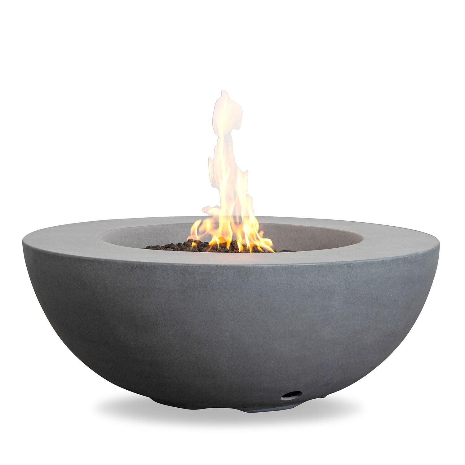 Glenwood 42-in Round Concrete Natural Gas Fire Pit w/ Push Button Ignition in Natural Gray by Lakeview Outdoor Designs