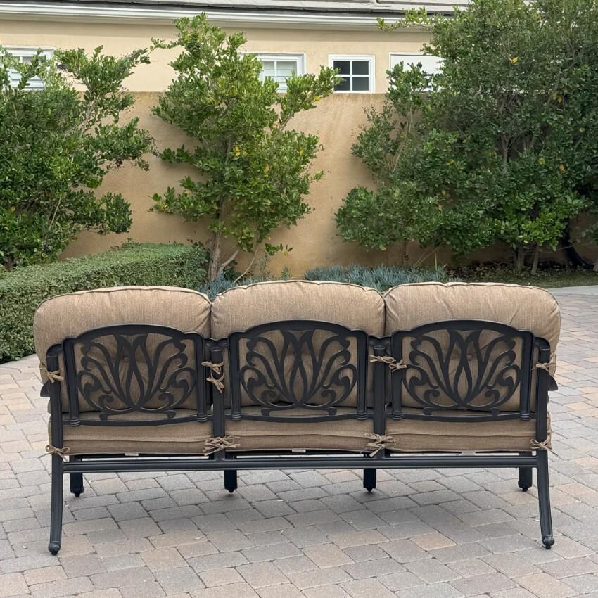 Darlee Elisabeth Patio Deep Seating Sofa - Antique Bronze - Rear - Lifestyle thumbnail